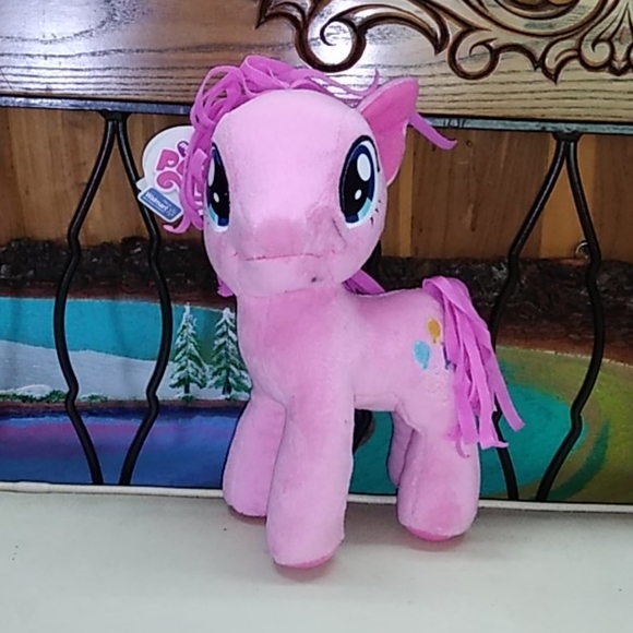 large pink pony stuffed animal